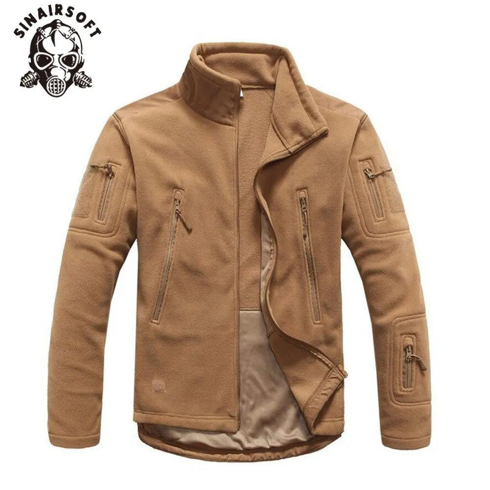 

SINAIRSOFT Winter Jacket Military Tactical Outdoor Soft Shell Fleece Warm Jacket Men Sportswear Army Thermal Hunting Sport