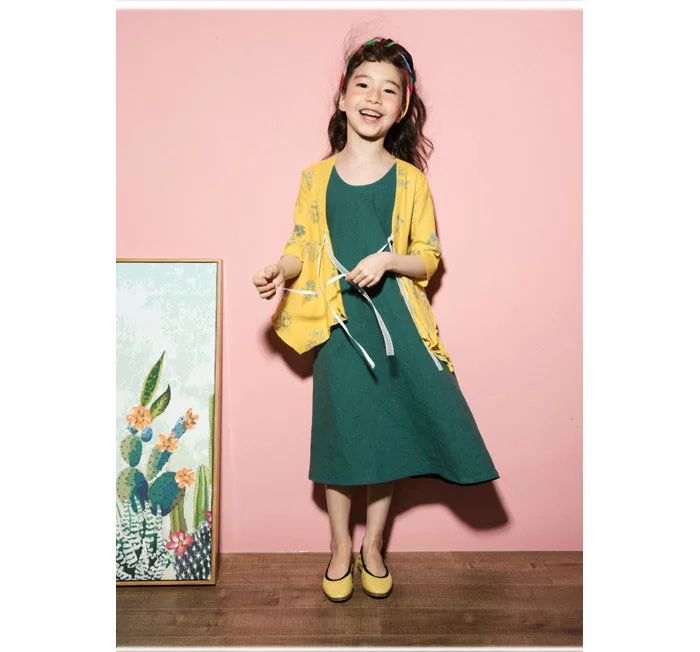 blue green sleeveless cotton princess dresses for girls party dress baby clothes new 2018 summer children girls dress clothing (10)