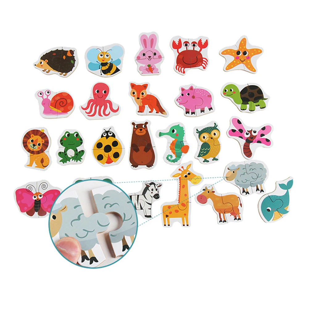 Детские деревянные знания о животных головоломки фрукты обучения Развивающие игрушки рождественские подарки для детей развивающие