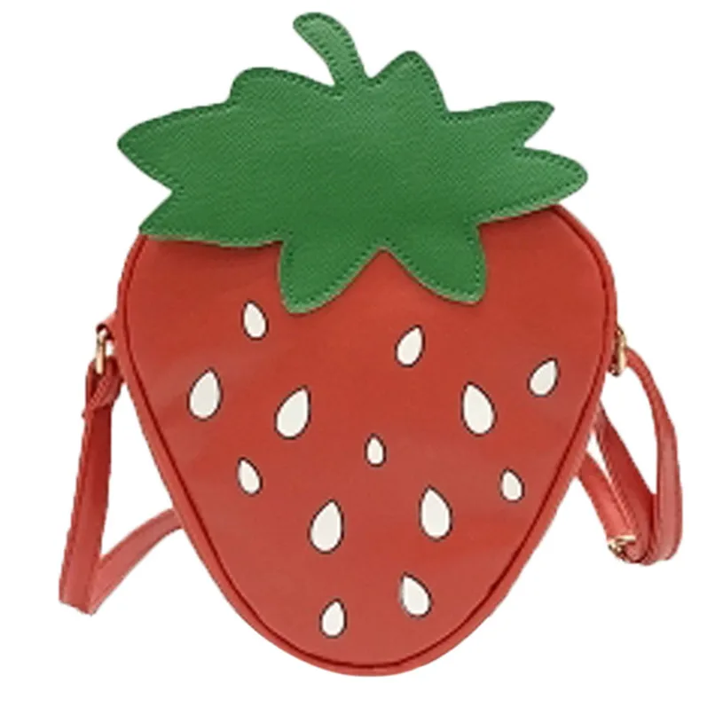 

Shoulder bag cute girl fruit strawberry leather shoulder messenger bag fashion personality handbag women bags A1