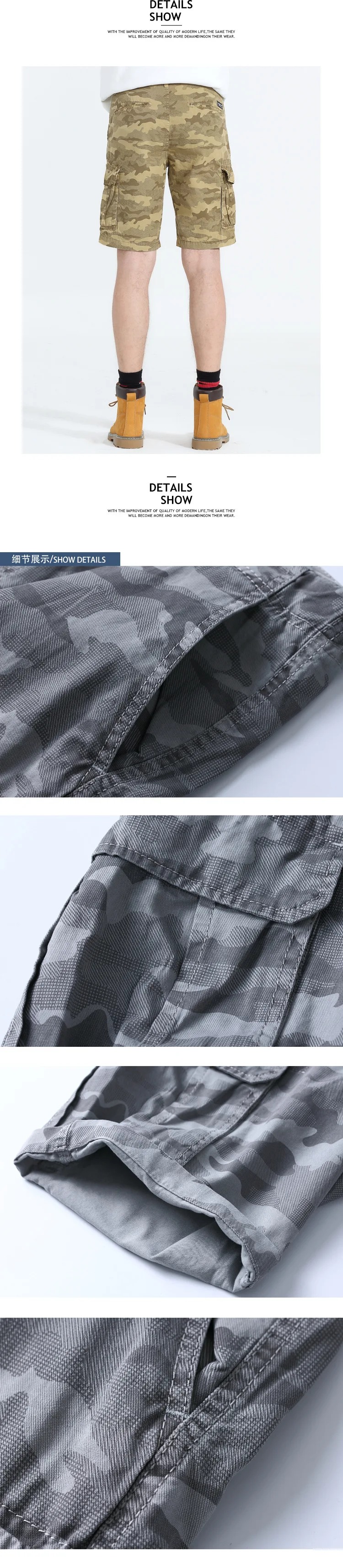 Denyblood джинсы мужские шорты 2018 Новое поступление; Летнее камуфляж печати шорты-карго Брюки Чинос Капри бермуды Пляжные шорты D801C