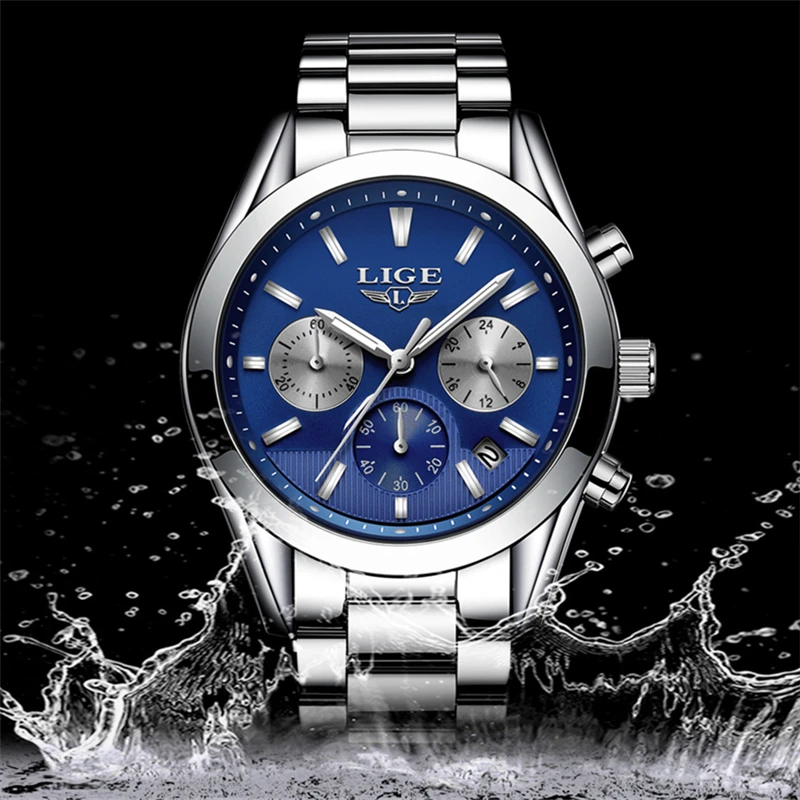 Regolio masculino LIGE мужские часы Топ люксовый бренд военные спортивные кварцевые