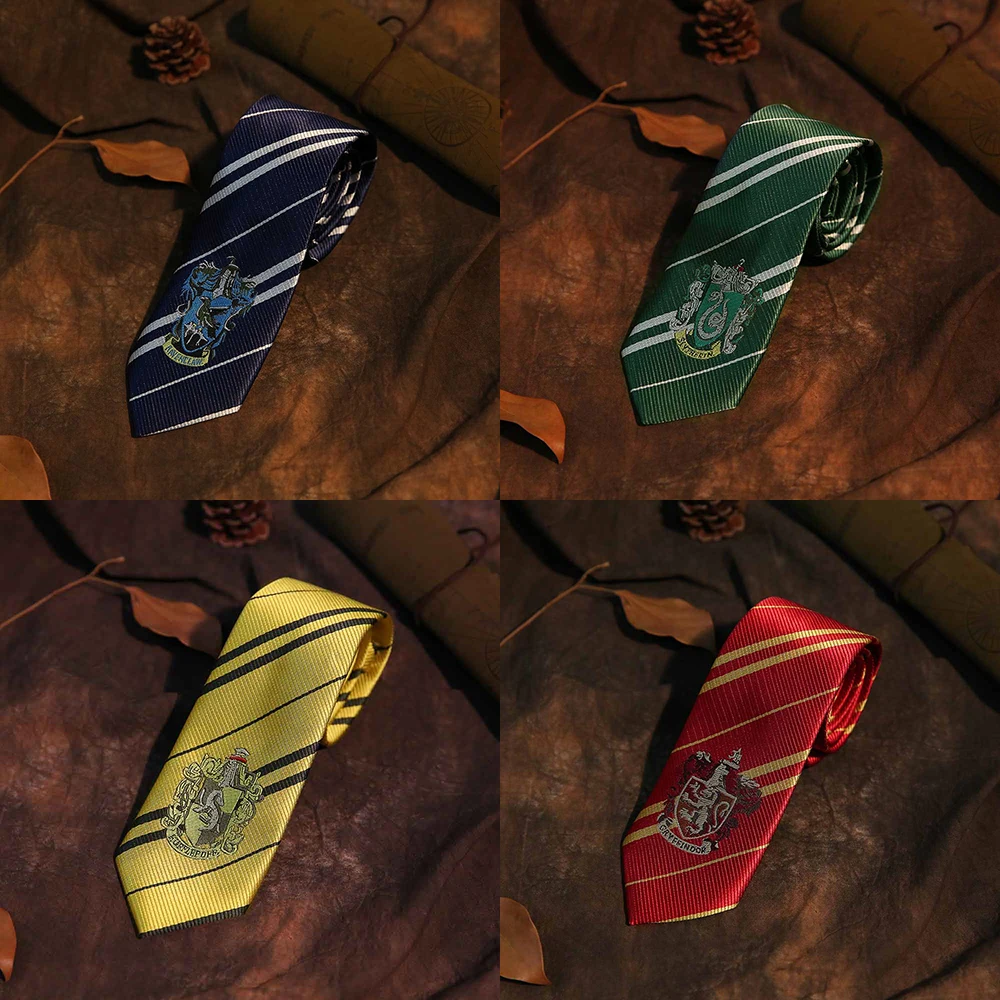 

Halloween Harry Potter Necktie Cosplay Gryffindor/Slytherin/Hufflepuff/Ravenclaw Ties Accessories Gift For Kids Adults Wholesale