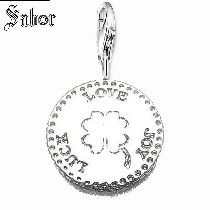 

thomas Luck Love Joy Coin Charm,Europe Jewelry For Women Men,2019 womens Gift 925 Sterling Silver Fit Bracelet jewellery charms