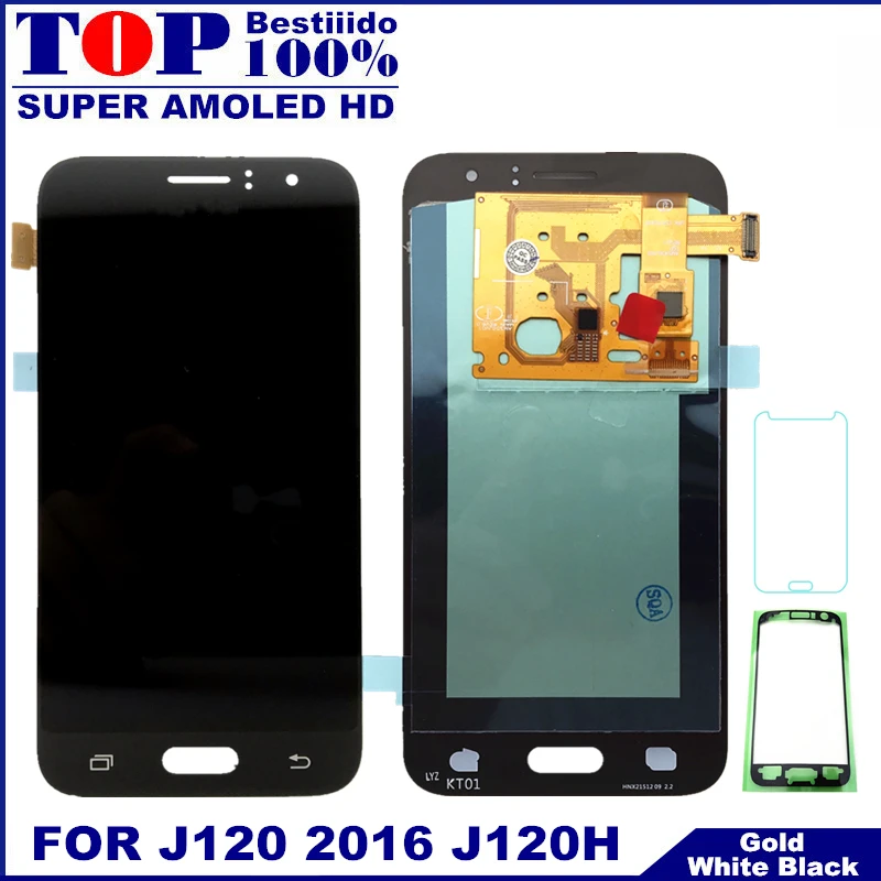 

For Samsung Galaxy J120 2016 J120F J120H J120M LCD Super AMOLED LCDS Display Touch Screen Digitizer Replacement Sticker Glass