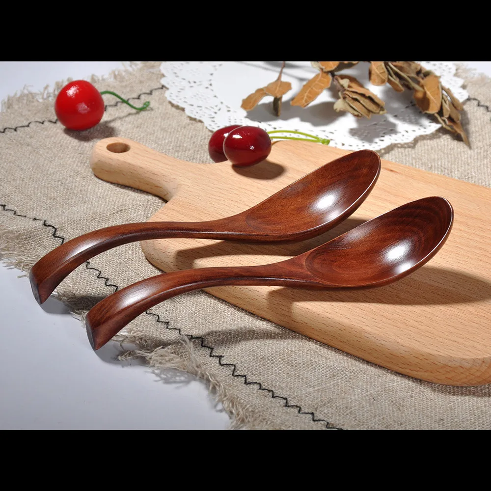 Деревянная ложка, вилка, Бамбуковая кухонная посуда, инструменты для приготовления супа, чайная ложка, посуда, Многофункциональные кухонные принадлежности, совок для кофе