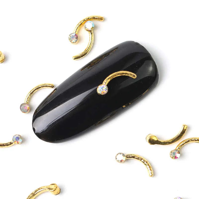 

10 pieces 3D Nail Art Decorations Metal Sequins Rhinestones Nails Charms Diamonds For Manicure Decor