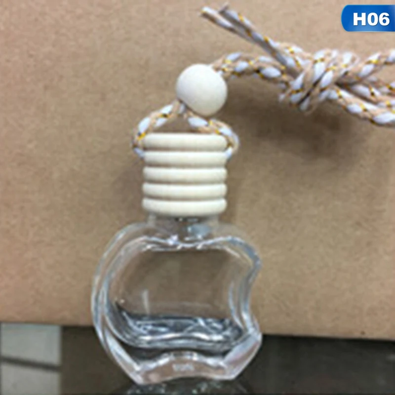 Glass Clear Refillable Car Fragrance Perfume Air Freshener Hanging Bottle Car Perfume Empty Bottles - Название цвета: H06