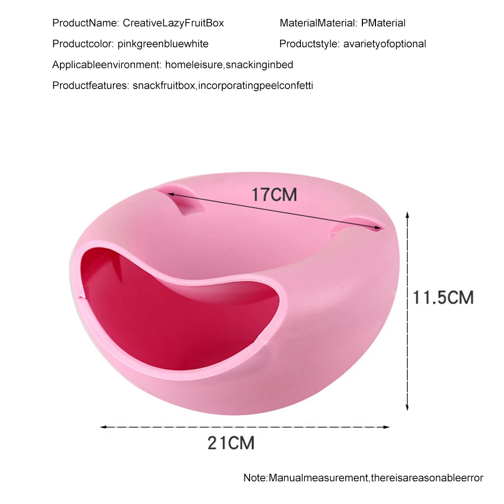 Kitchen Plastic Lazy Person Fruit Bowl A Fruit Bowl Can Be Opened Double Candy Dish Round Fruit Box Melon Seeds Fruit Candy Skin (2)