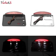 Triclicks Black Chrome Side Mount License Plate Lights LED Tail Light Bracket Car Light For Harley Bobber Chopper Motorcycle New Triclicks Black Chrome Side Mount License Plate Lights LED Tail Light Bracket Car Light For Harley Bobber Chopper Motorcycle New