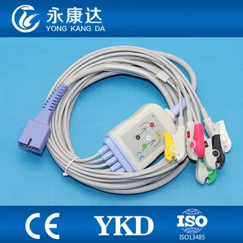 

Free Shipping For 9Pin MEK 5-lead ECG cable with IEC Clip leadwires