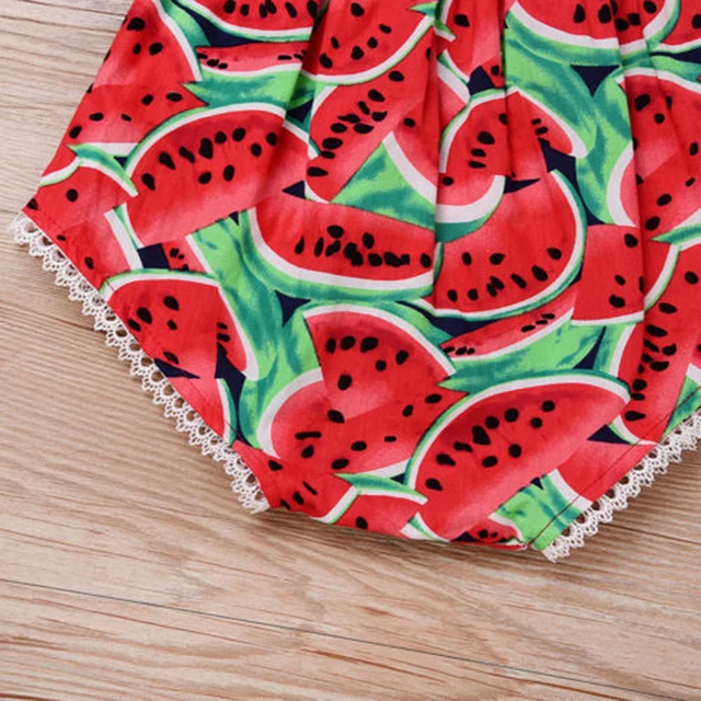Watermelon Print Short Sleeve Baby Bodysuit