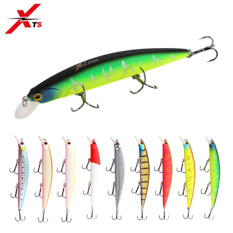 

XTS Sea Fishing Lure Artificial Minnow 130mm 20g 5 Colors Available Floating 0.5m-1.5m Plastic Lip ABS Hard Bait 3523