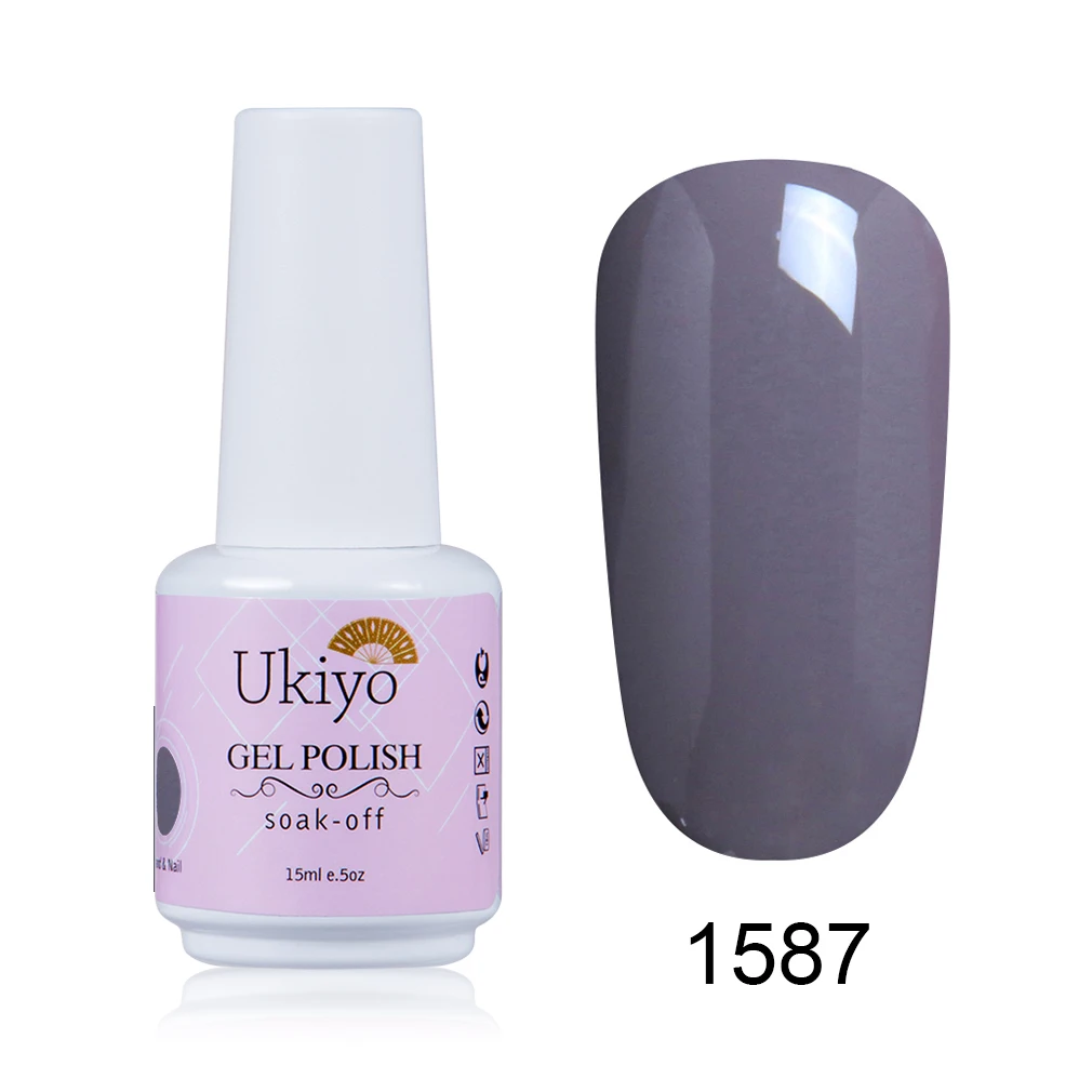 Ukiyo 15 мл гель лак Vernis полуперманентный УФ-гель для ногтей эмаль гель для ногтей геллак замачиваемый блеск лак для ногтей - Цвет: 1587