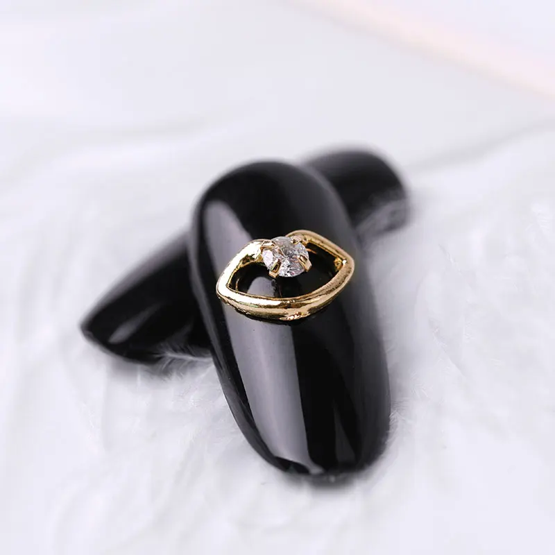 2pc gold 3d Rhinestone Rhinestone metal alloy jewelry Nail Art gems fashion glitter Zircon nail charms