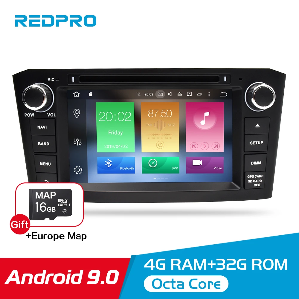 

Android 9.0 IPS 4G RAM Car DVD Stereo Player For Toyota Avensis/T25 2003-2008 Car PC Head 2 Din GPS Navigation Video Multimedia
