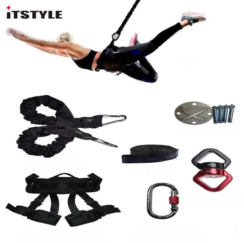 DASKING Bungee Fitness Set - Ariel Yoga Equipment Für Zu Hause Mit Verstellbarem Gurt