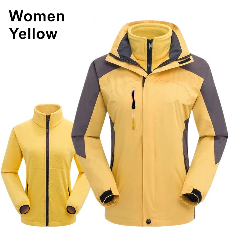RAY GRACE Мужская лыжная куртка водонепроницаемая ветрозащитная зимняя теплая куртка для катания на горных лыжах сноуборд куртка для женщин Пешие прогулки - Цвет: Women Yellow