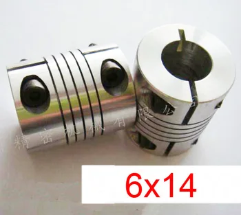 

6x14 6mm 14mm Spiral coupling,Clamping coupler,Clamp shaft coupling CNC Motor rod Screw thread Winding coupling D32 L40