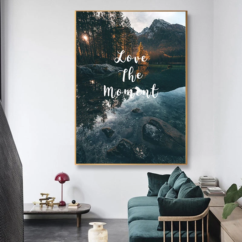 Скандинавские природные пейзажи пейзаж Цитата жизни холст картины поп настенные художественные плакаты печать картины в стиле поп для гостиной домашний декор