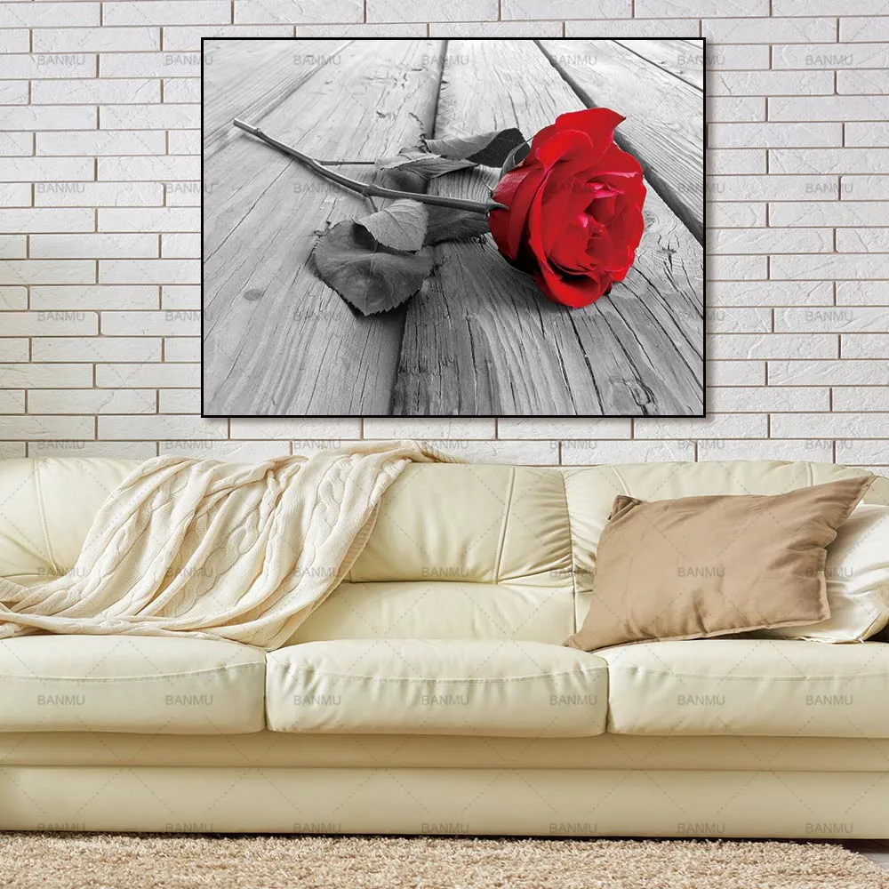 Картина на холсте настенные художественные картины Домашний Декор настенный плакат для декора для гостиной без рамки принты красивая роза на холсте