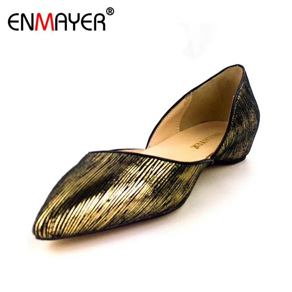 

ENMAYER Summer Shoes Women Flock Loafers Slip-on Black Gold Leopard Pointed Toe Shoes Flats Comfortable All-match Office Lady
