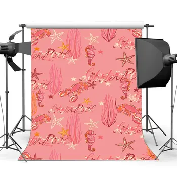 

Sweet Baby Shower Backdrop for Photography Starfish Crab Twinkle Stars Pink Wallpaper Cartoon Background