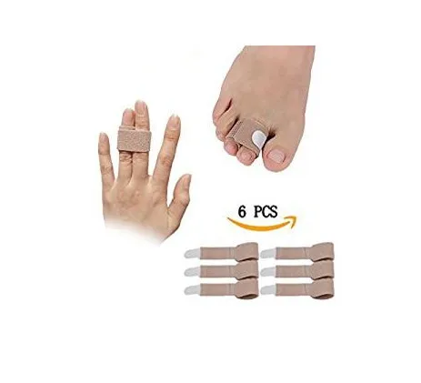 

6 pcs/lot Finger Brace Splint Support for Broken Toe Finger Fabric Toe Wraps Straighterer for Hammer Toe Hallux Valgus Separator