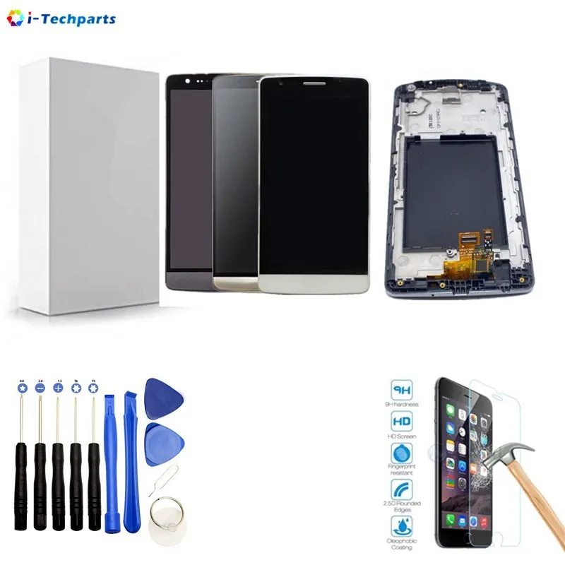 

Original For LG G3 S D722 D724 LCD Display Screen + Touch Digitizer Assembly with Frame G3 mini ,Black Gold White