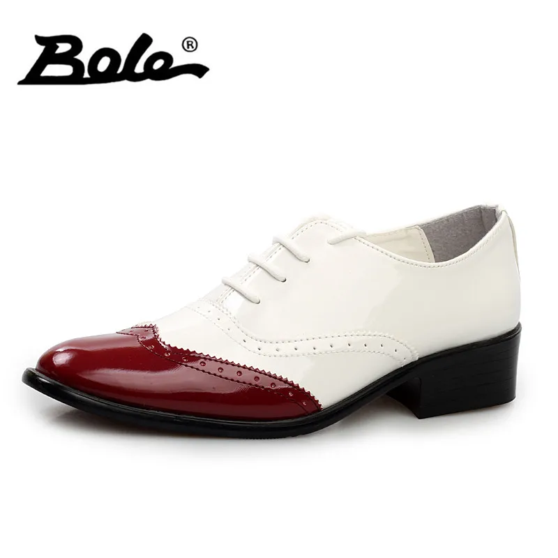 

BOLE Fashion Men Brogue Shoes Men High Heel Formal Shoes Summer Breathable Comfortable Leather Shoes Men Colorful Leather Shoes