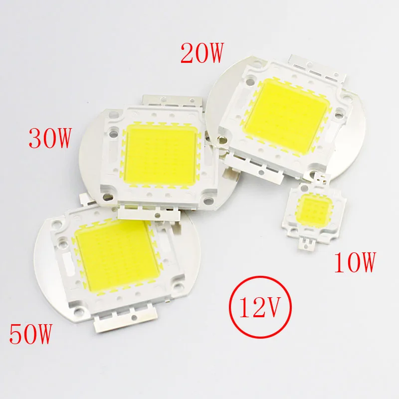 

DC12V 10W 20W 30W 50W White 6000-6500K High Power LED Light Emitting Diode
