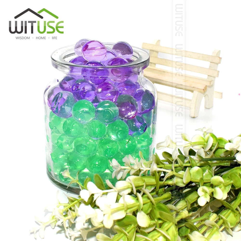 

500pcs/bag Multi Colors 20mm Pearl Shaped Crystal Soil Water Beads Mud Grow Magic Jelly balls Flowers Bead Kid Toy Home Decor
