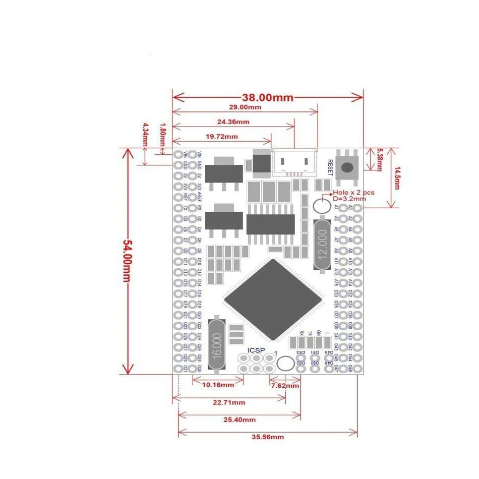 Мега 2560 PRO добавьте CH340G/ATMEGA2560 16AU чип с мужской pinheaders совместимый для Arduino