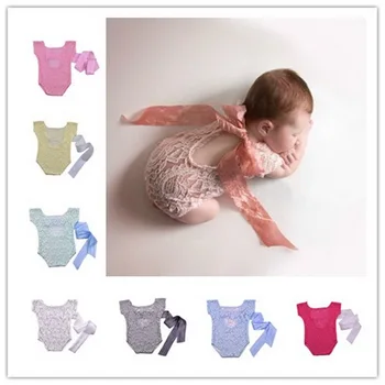 

DHL 50pcs Newborn Photography Props Baby Girl Lace Romper Infant Photo Shoot Clothes Newborn Props Infant Photo shoot