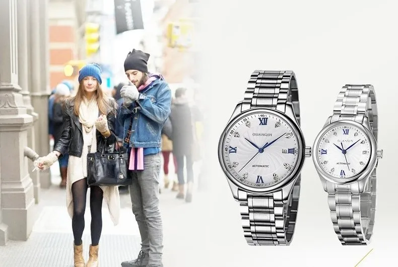 GUANQIN Luxury Lovers Watch Top Brand Women Men Watches Waterproof Sapphire Crystal 316L Stainless Steel Couple Watches 2 Pieces (11)