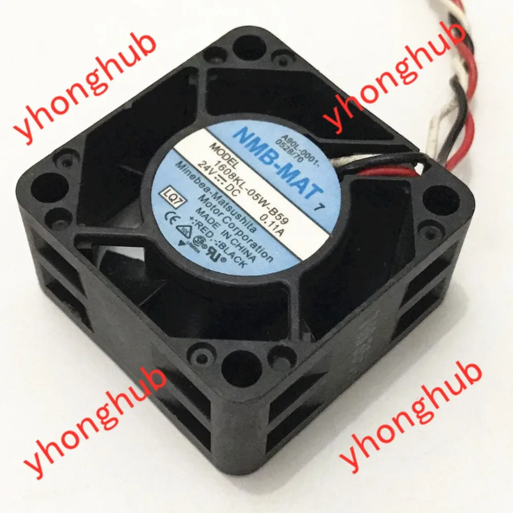 NMB-MAT 1608KL-05W-B59 LQ7 Servidor Ventilador de Refrigeração DC 24V 0.11A 40x40x20mm