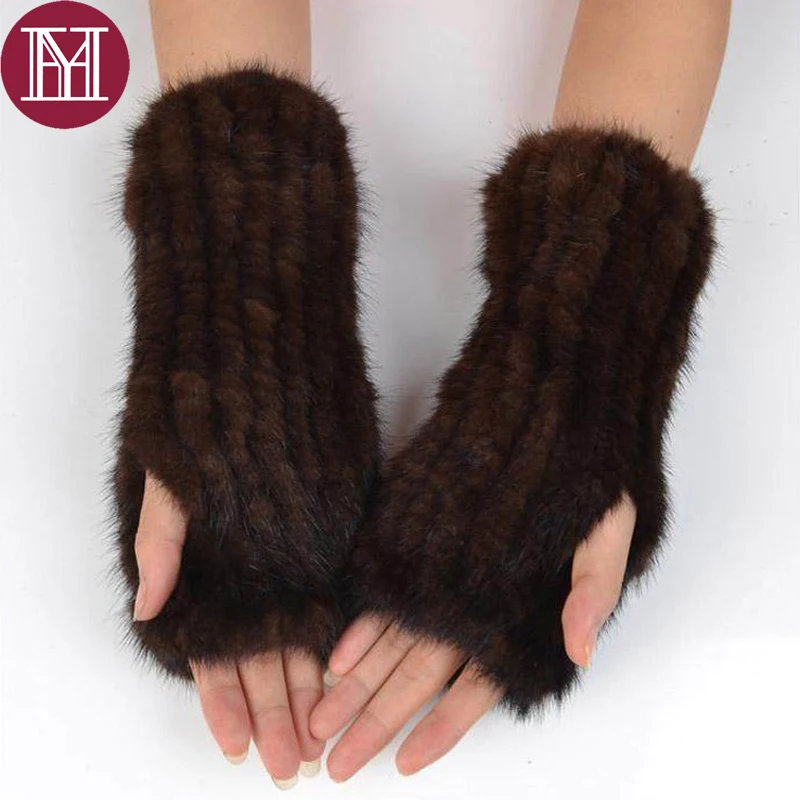 Женские вязаные перчатки из натурального меха норки 2019|fur gloves|brand glovesgloves brand |