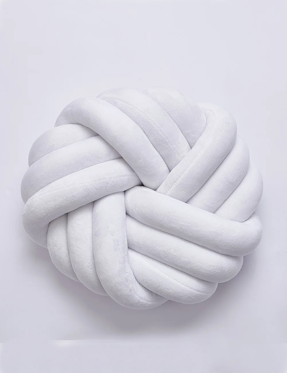 Ins 3D узел шары подушка ручной работы креативная Подушка скандинавские тканые кашемировые диванные подушки декоративные цветы плюшевые подушки в форме игрушек - Цвет: Белый