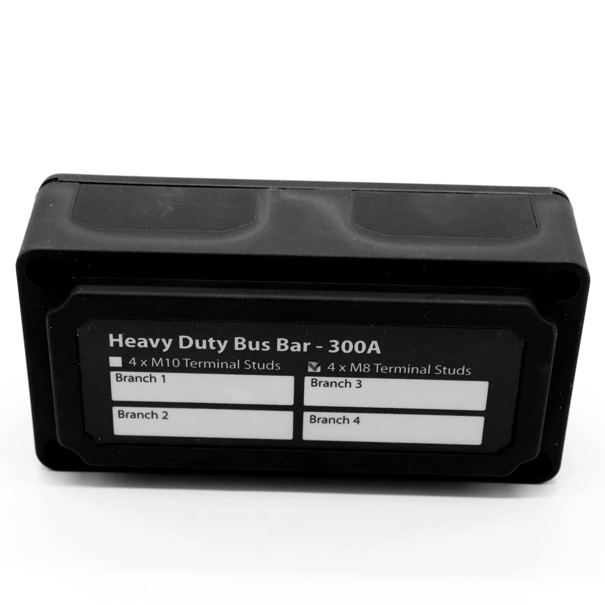 

DC 48V 4x M8 Heavy Duty 4 Way Bus Bar/Power Distribution Box With Screw On Cover - 300A 2018