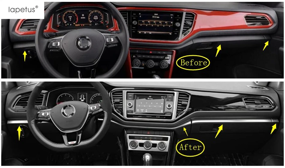 

Lapetus Accessories For Volkswagen T-Roc T Roc 2018 2019 Dashboard Instrument Center Control Decoration Panel Molding Cover Trim