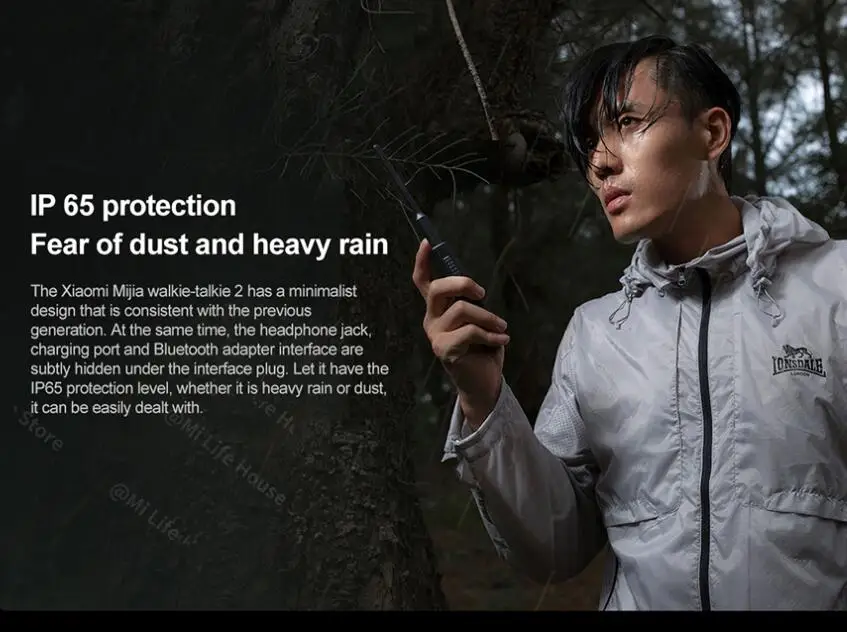 Xiaomi Mijia Walkie talkie 2 mjdj02fy водонепроницаемый портативный открытый радио трансивер UVHF двухдиапазонный переговорный