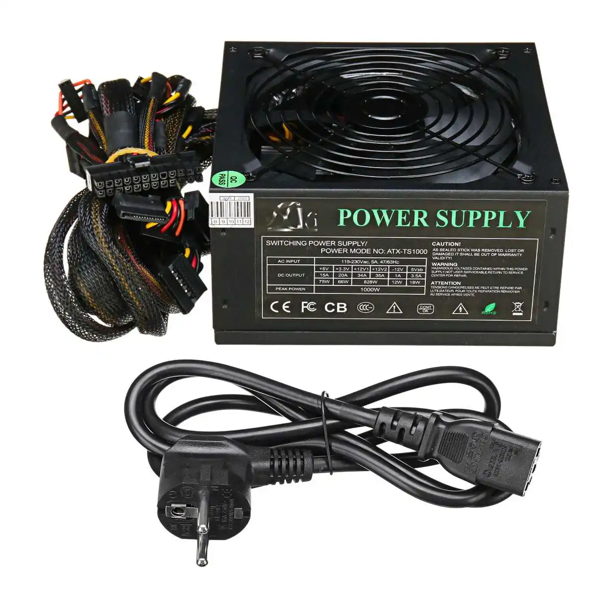 1500 W امدادات الطاقة 14 سنتيمتر LED مروحة 24 دبوس PCI SATA ATX 12 V PC وحدة إمداد الطاقة للكمبيوتر دعم AMD Win7