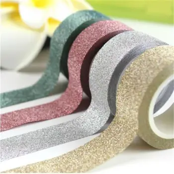 

5M Diy Self-Adhesive Glitter Washi Paper Tape Sticker Wedding Birthday Festival Decoration Home Decor