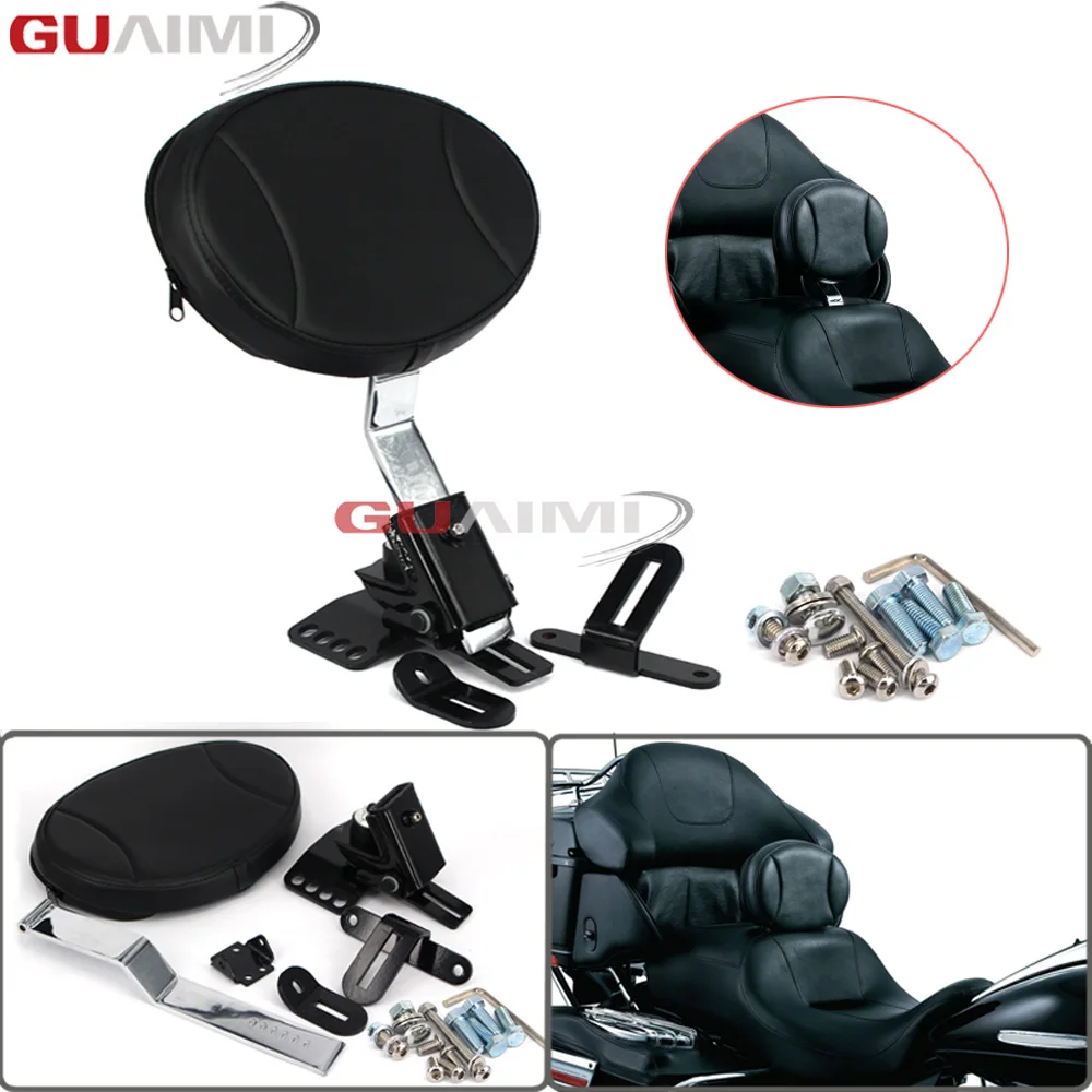 

Motorcycle Adjustable Plug-In Driver Rider Seat Backrest Kit For Harley Touring Electra Road Street Glide Road King 1997-2016