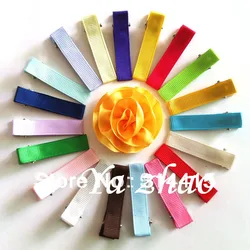 

prong ribbon hair clips, Lined Double Prong Alligator Clips, 120pcs/lot, mixed 30colors, free shipping