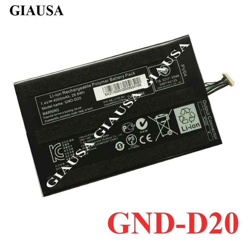 GIAUSA Laptop battery GND-D20 For GIGABYTE S1080 series 7.4V 29.6WH 4000MAH | Компьютеры и офис