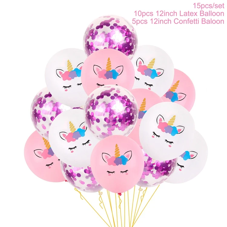 HUIRAN шары с золотыми конфетти Розовый Единорог шары Единорог день рождения поставки балоны для детского душа украшения балоны - Цвет: unicorn balloon 4