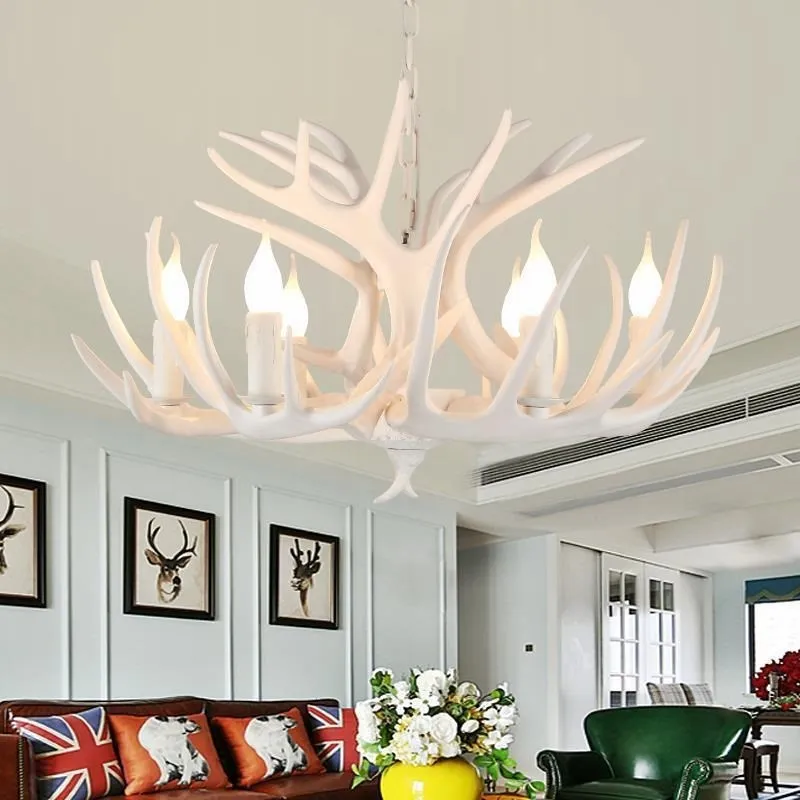 Plafonnier LED en Bois de Cerf et Résine, Style Rétro, Luminaire Décoratif d'Nik, Idéal pour une Cuisine