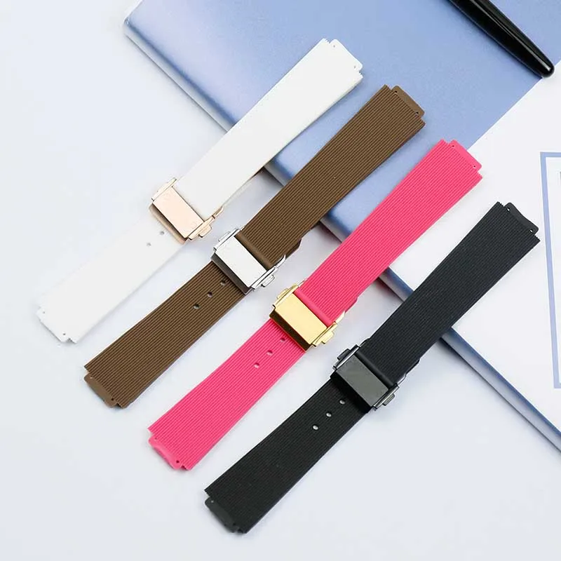

Natural rubber men's watch band casual series for HUBLOT waterproof silicone multi-color 15mmx21mm women's watch accessories