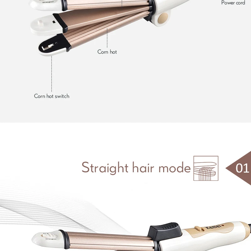 Mini Electric Ceramic Hair Curler Straight Hair Flat Iron Corn Foldable Hair Straightener Female Household DIY Styling Tool 38D
